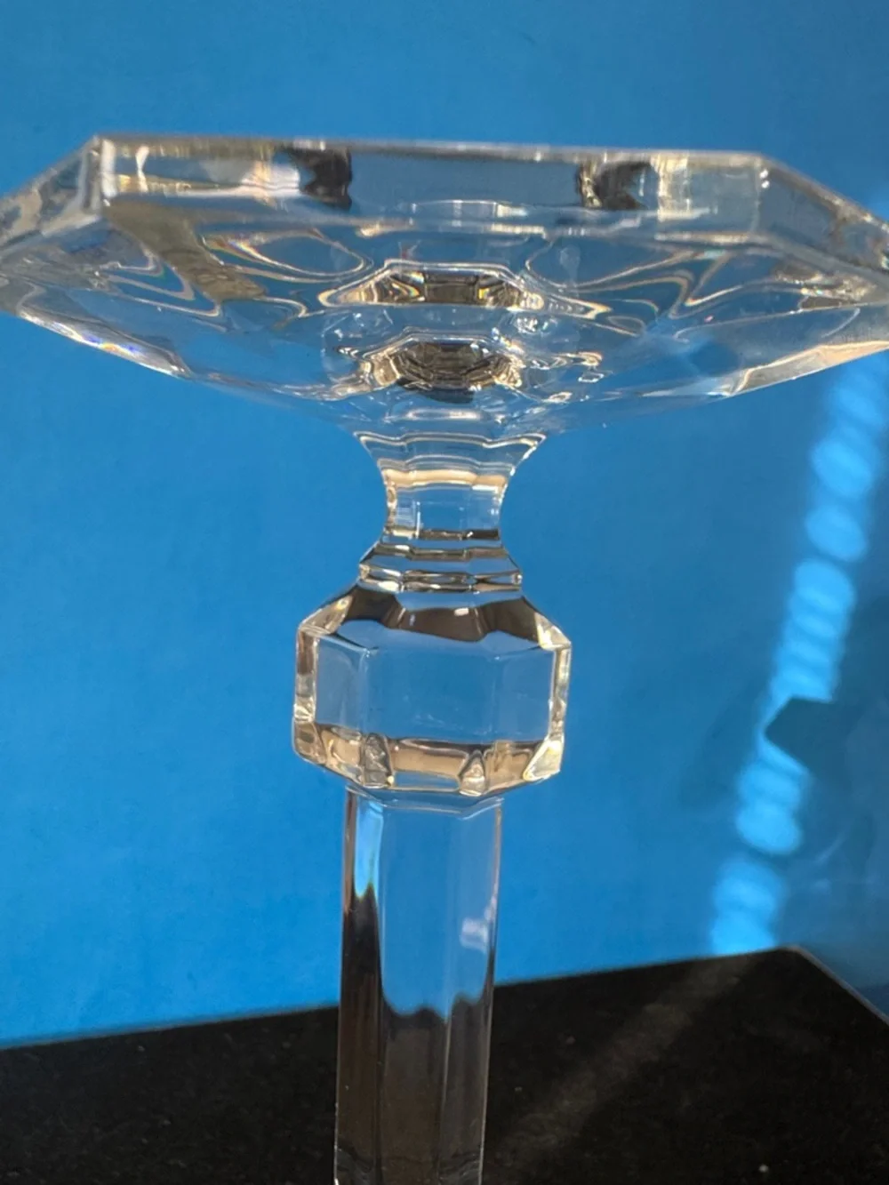 Vintage Val St. Lambert Gardenia style crystal candlestick